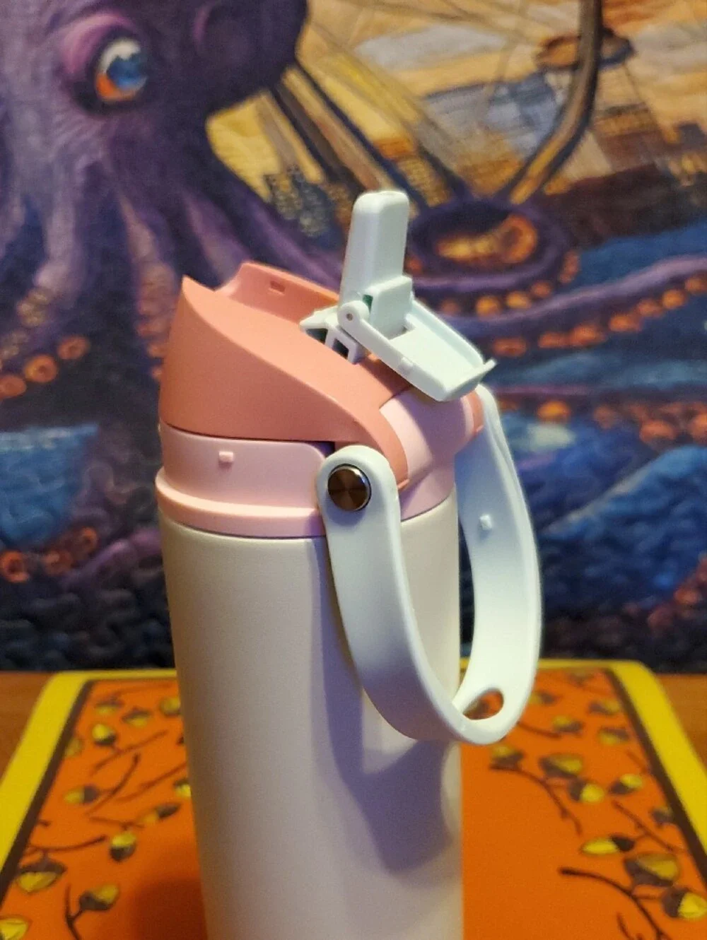 Pink & Soft-fern Green 24 Oz Insulated Travel Bottle